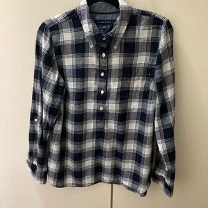 Tommy Hilfiger Navy and White Button Down Shirt